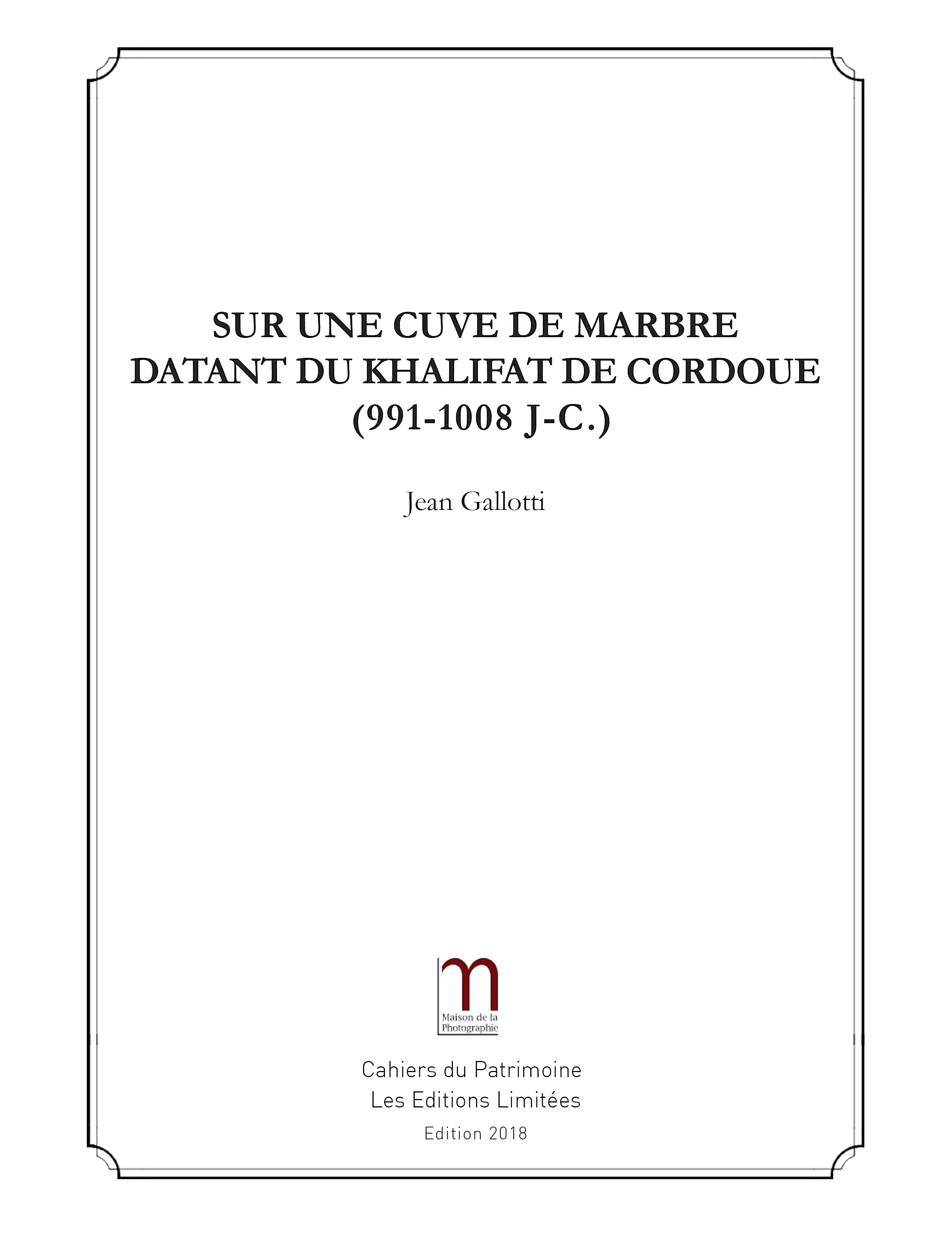 Sur une cuve de marbre