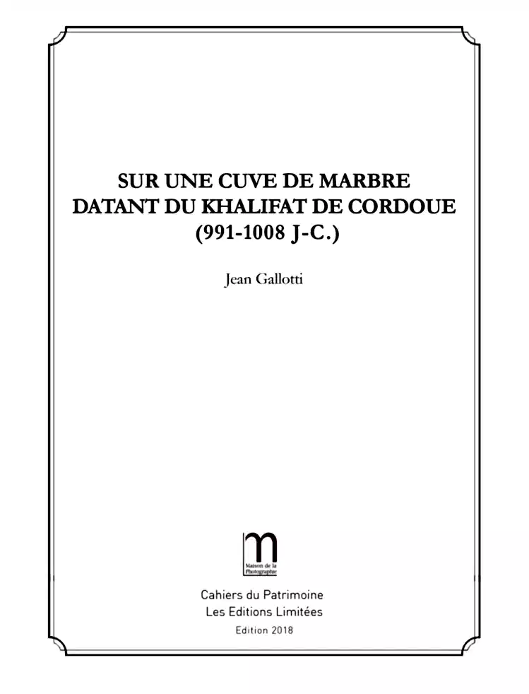 Sur une cuve de marbre