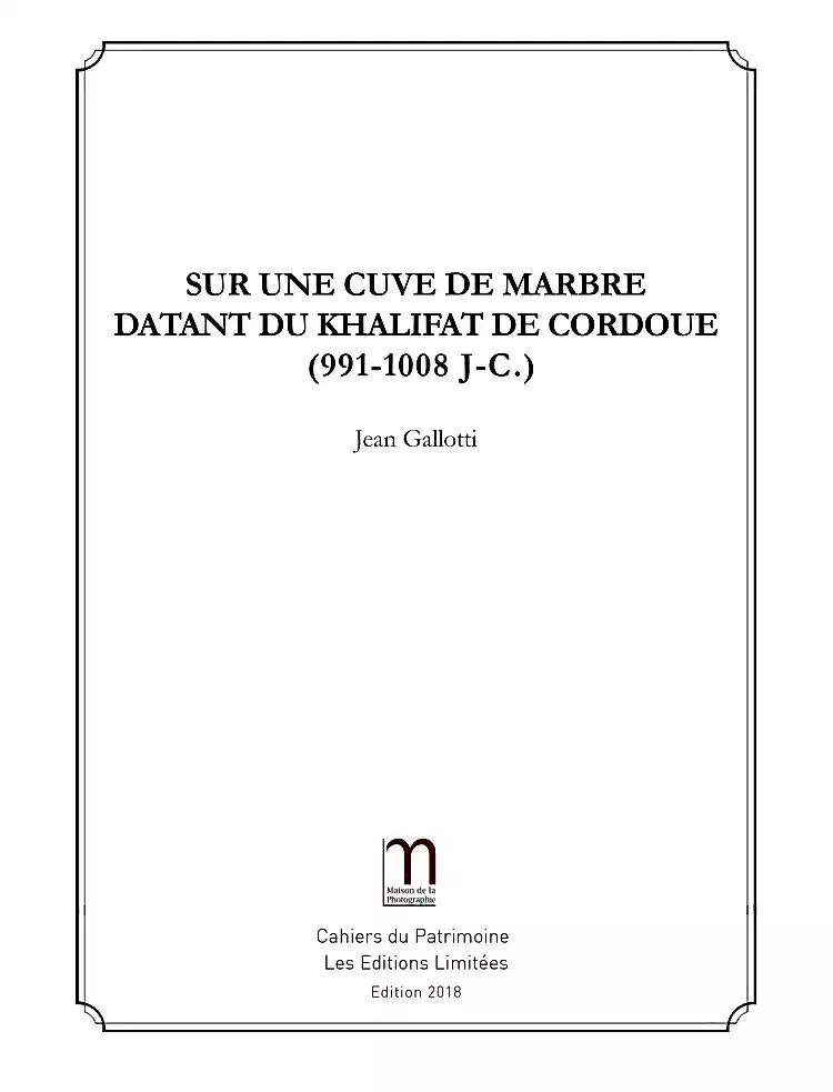 Sur une cuve de marbre