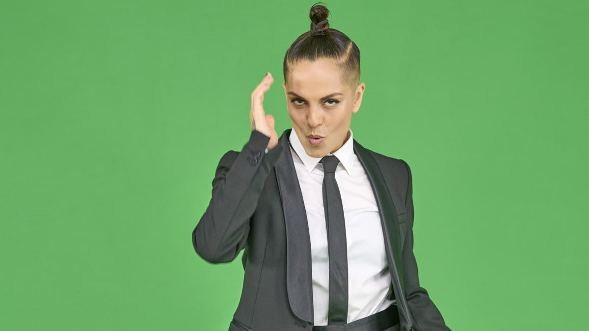 choreographer Christina Andrea on green screen background