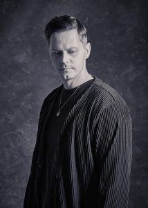 black and white DJ portrait