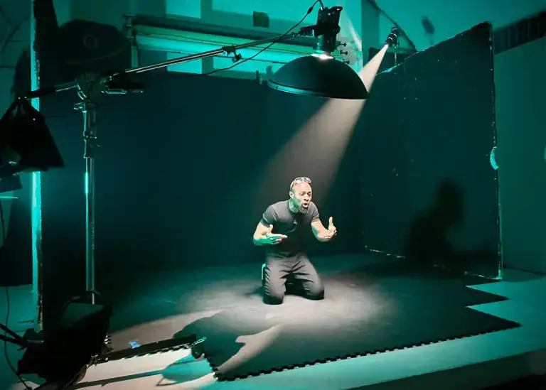 music video shoot in blackout studio