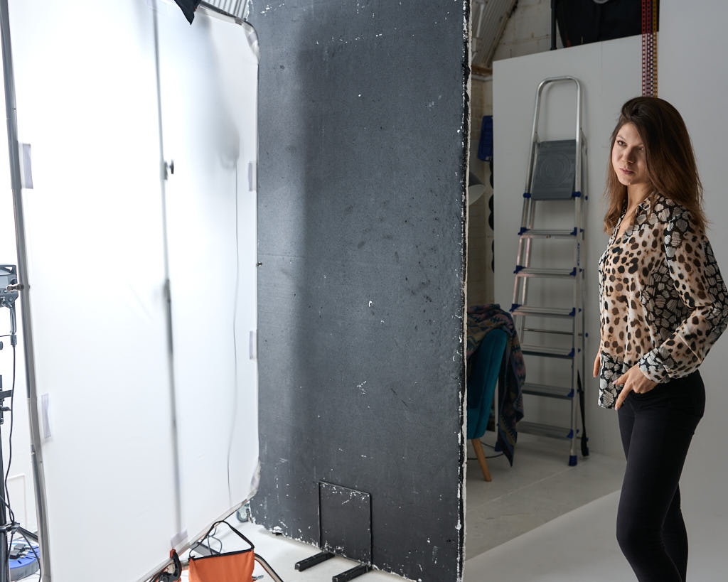 scrim panel studio lighting setup